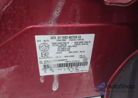 2020 Ford Edge Sel from USA, damaged, VIN 2FMPK4J90LBA80816